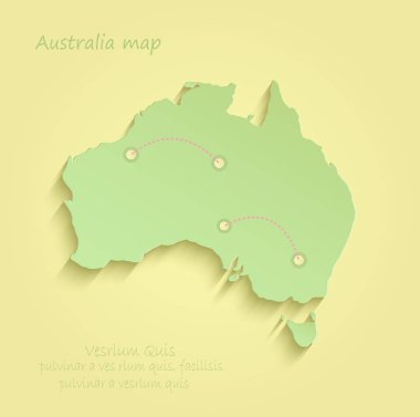 Avustralya harita sarı yeşil vektör