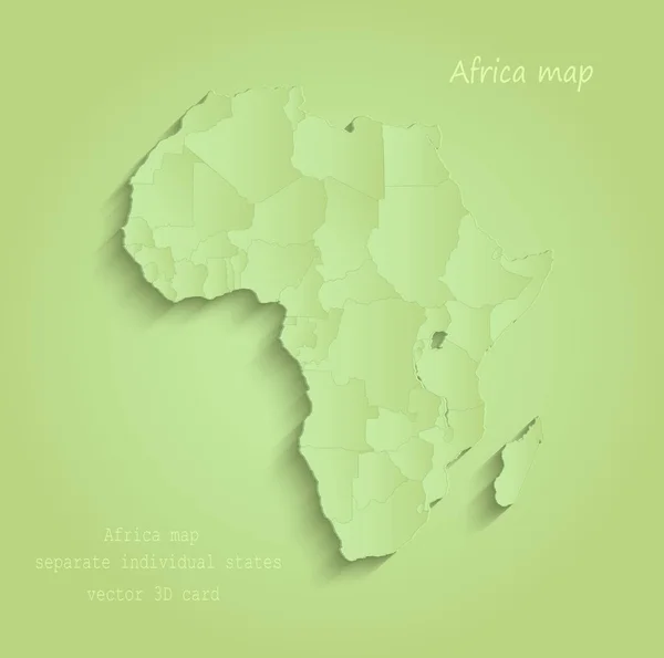 África mapa separado estados individuales vector verde — Archivo Imágenes Vectoriales