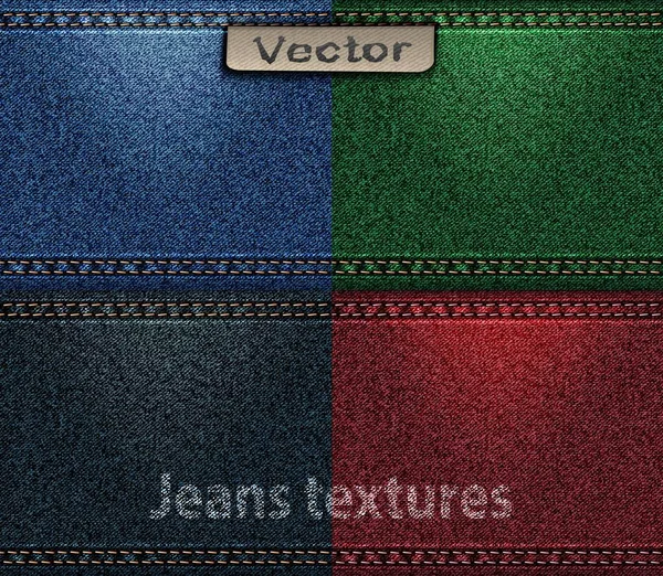 Jeans collection colors texture vector — Stock Vector