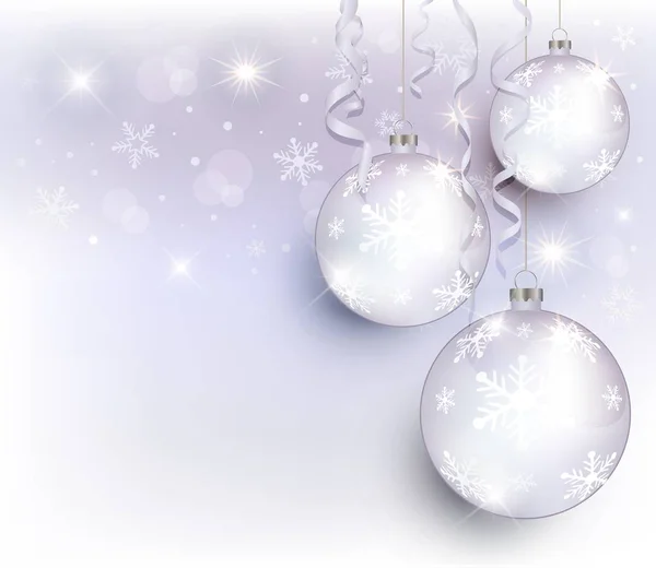 Merry Christmas ball flake white raster congratulations template background — Stock Photo, Image