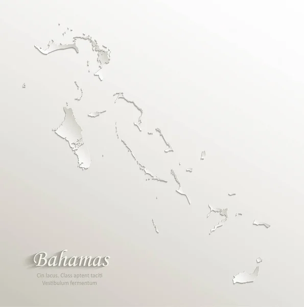 Bahamas Map Card Paper Natural Vector — Stock Vector