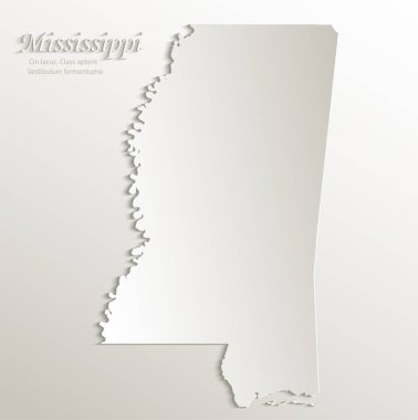 Mississippi harita kart kağıt 3d doğal vektör