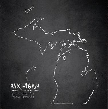 Michigan harita blackboard kara tahta vektör