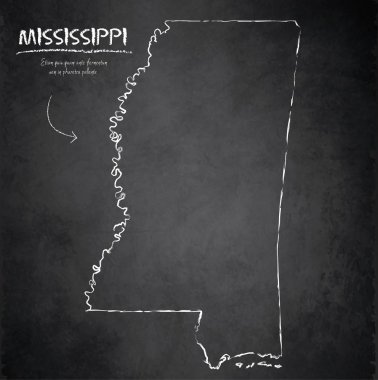 Mississippi harita blackboard kara tahta vektör