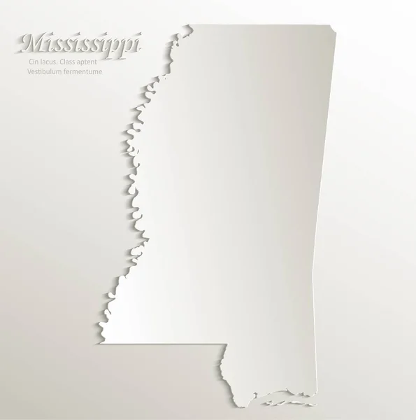 Mississippi Mapa Tarjeta Papel Vector Natural — Archivo Imágenes Vectoriales