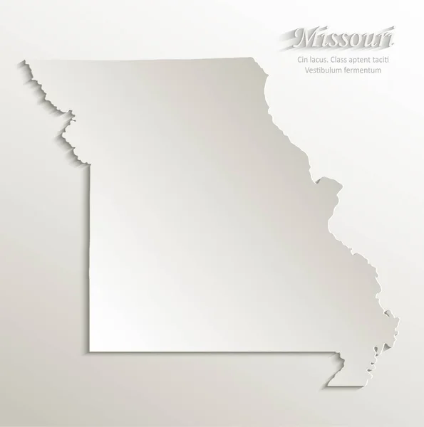 Missouri Mapa Tarjeta Papel Vector Natural — Archivo Imágenes Vectoriales