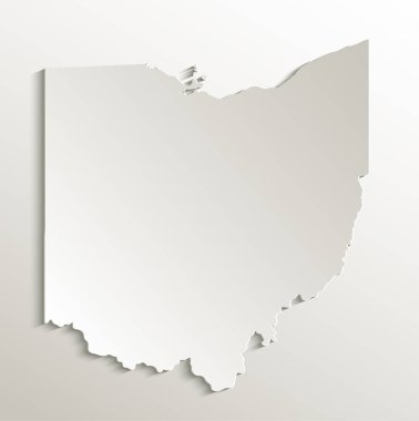 Ohio harita kart kağıt 3d doğal raster