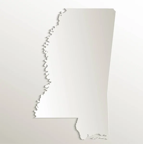 Mississippi Karta Kort Papper Naturliga Raster — Stockfoto