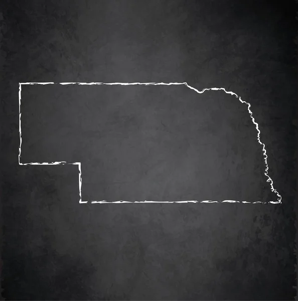 Nebraska Mapa Pizarra Pizarra Raster —  Fotos de Stock