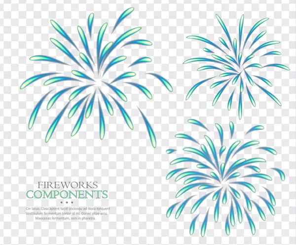 Fireworks Isolated Transparent Background Vector Separate — Stock Vector