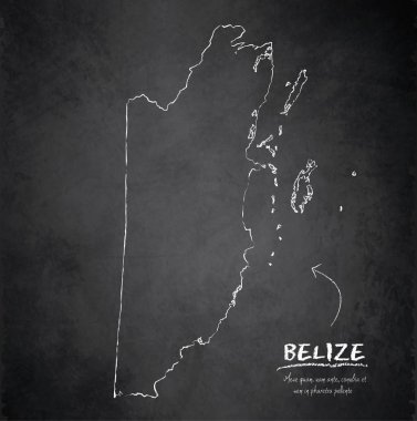 Belize Haritası blackboard kara tahta vektör