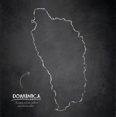 Dominika Haritası blackboard kara tahta vektör