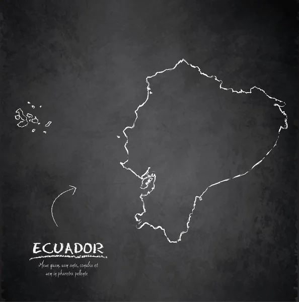 Vektor Papan Tulis Peta Ekuador - Stok Vektor