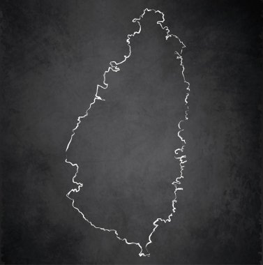 Saint Lucia Haritası blackboard kara tahta raster