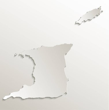Trinidad ve Tobago Haritası Karayipler kartı kağıt 3d doğal raster