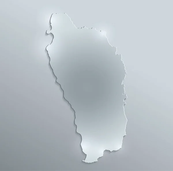 Mapa Dominica Papel Tarjeta Vidrio Raster — Foto de Stock