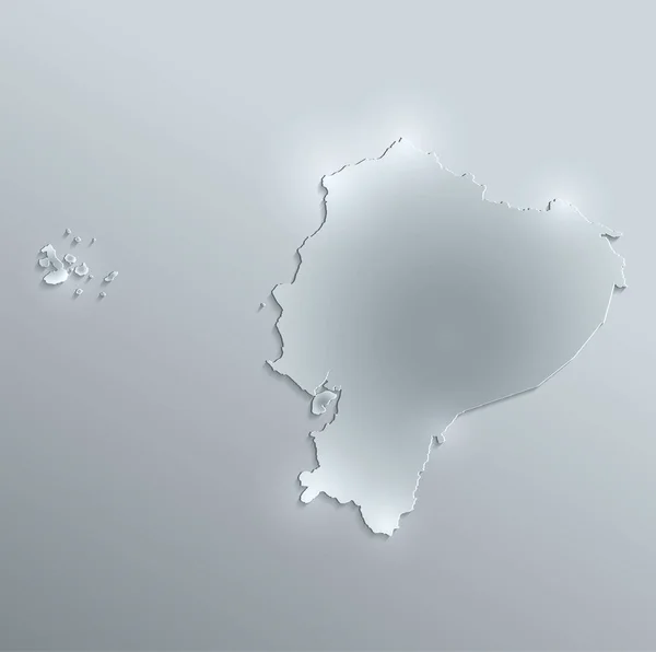 Ecuador Mapa Papel Tarjeta Vidrio Raster — Foto de Stock
