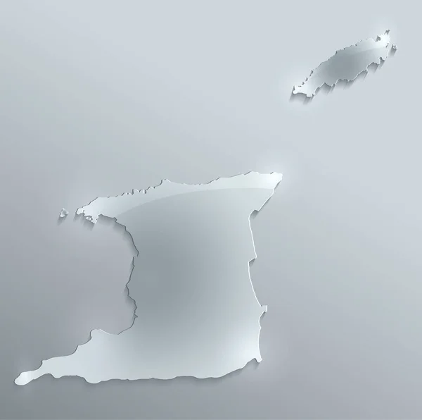 特立尼达和多巴哥地图加勒比玻璃卡纸3D — 图库照片
