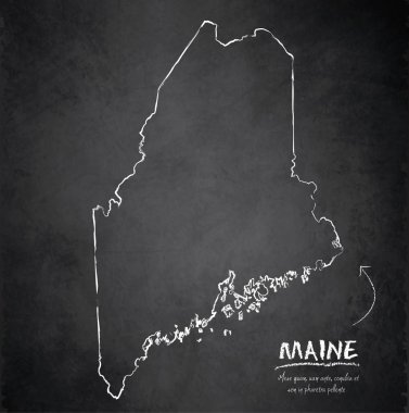 Maine harita blackboard kara tahta vektör