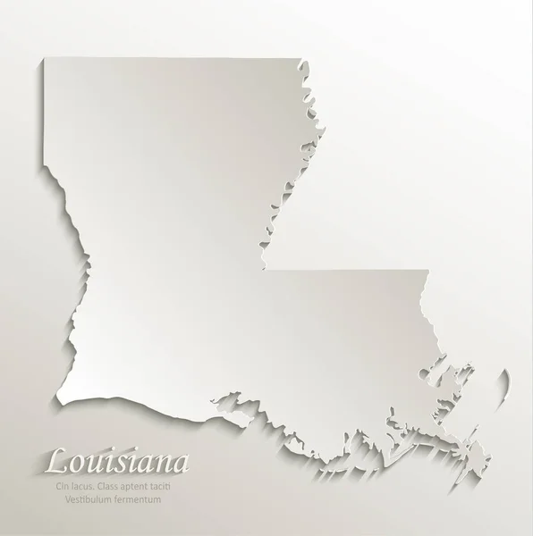 Louisiana Mapa Tarjeta Papel Vector Natural — Archivo Imágenes Vectoriales