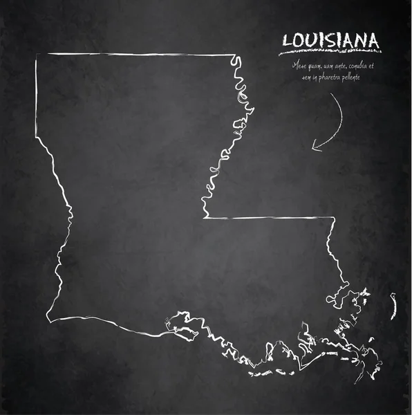 ルイジアナ州地図黒板黒板ベクトル — ストックベクタ