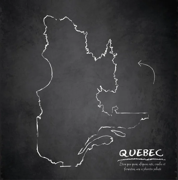 Québec Carte Tableau Noir Vecteur Tableau Noir — Image vectorielle