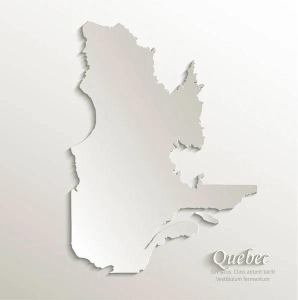 Quebec Mapa Papel Tarjeta Vidrio Vector — Vector de stock