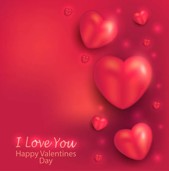 Love Valentine Heart Red Background Vector — Stock Vector