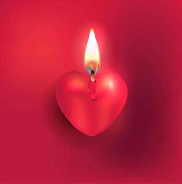 Heart Flame Burning Candle Fire Love Valentine Card Raster — Stock Photo, Image