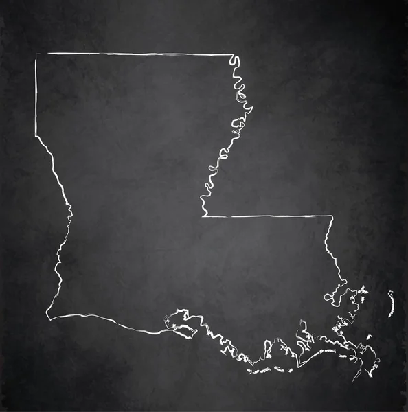 ルイジアナ州地図黒板黒板ラスター — ストック写真