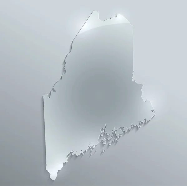 Mapa Maine Papel Tarjeta Vidrio Raster —  Fotos de Stock