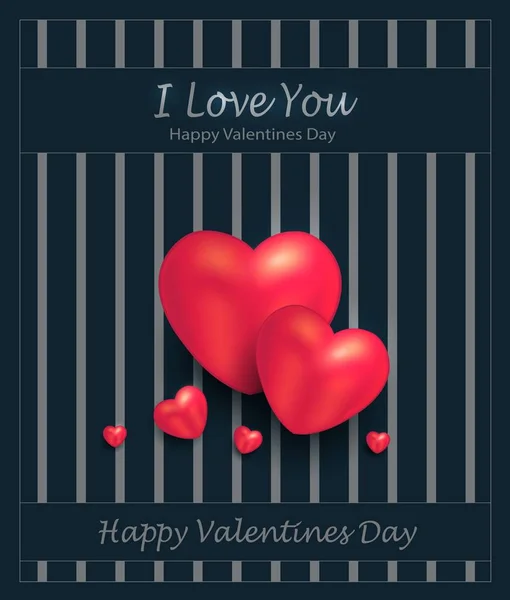 Heart Greeting Card Blue Vector Love — Stock Vector