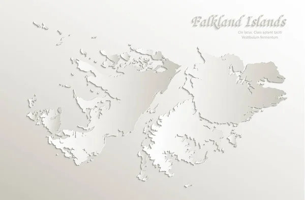 Islas Malvinas Mapa Tarjeta Papel Vector Natural — Vector de stock
