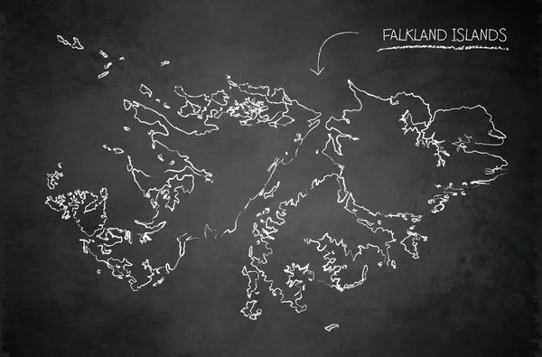 Фолклендські Острови Карта Blackboard Дошці Вектор — стоковий вектор