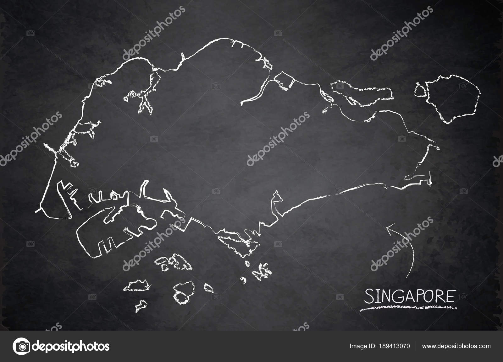Singapore Map Blackboard Chalkboard Vector Stock Mondi H Singapore Map Blackboard Chalkboard Vector Stock