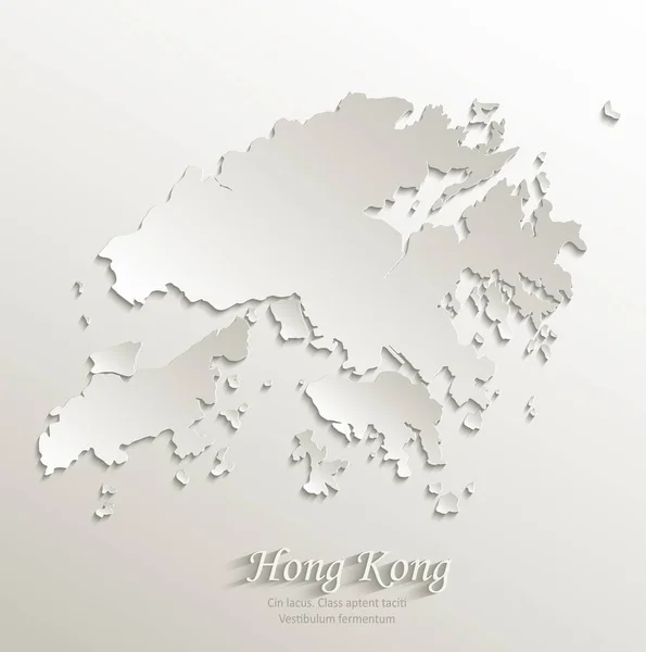 Hong Kong Map Card Paper Natural Vector — Stock Vector