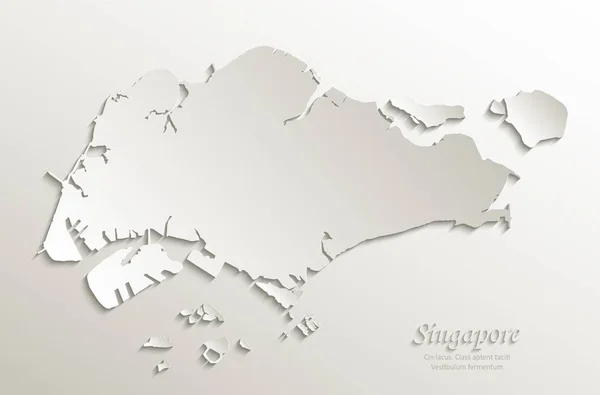 Kertas Kartu Peta Singapura Vektor Alami - Stok Vektor
