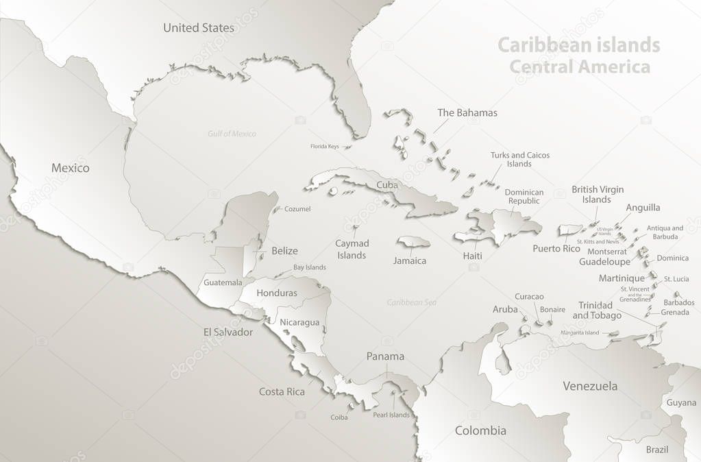 Mapa america central islas | Islas Del Caribe Mapa América Central