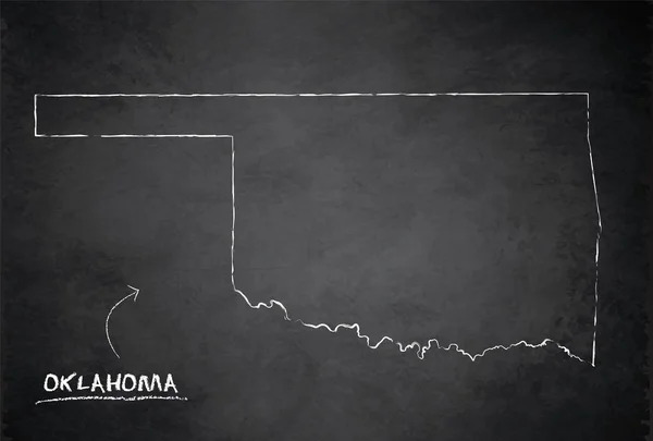 Mapa Oklahoma Estado Los Estados Unidos América Pizarra Tarjeta Diseño — Vector de stock