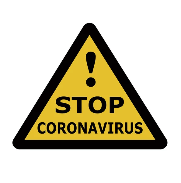 Arrêter Coronavirus Vecteur Icône Prudence Isolé Sur Fond Blanc — Image vectorielle