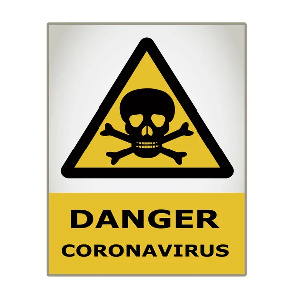 Warning Danger Coronavirus Caution Board Card Vector — Stock Vector