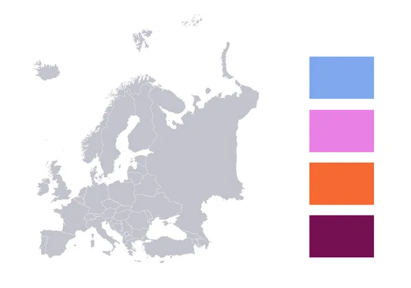 Інфографіка Мапи Європи Окремі Держави Порожніми — стокове фото