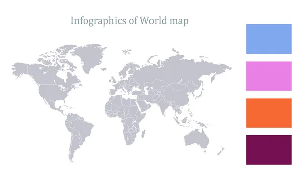 Infografías Del Mapa Mundial Estados Individuales Blanco — Foto de Stock