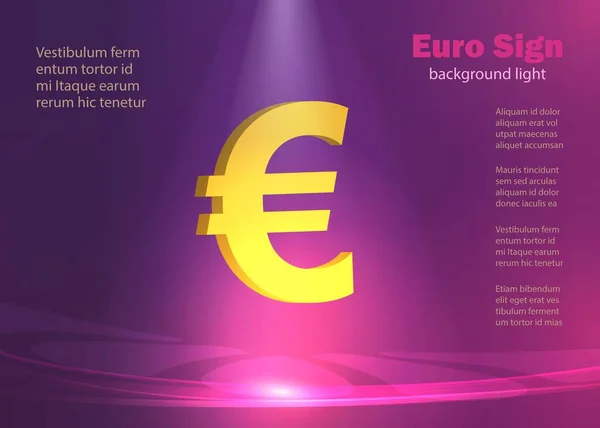Euro Arany Ragyogó Fények Háttér Vektor — Stock Vector