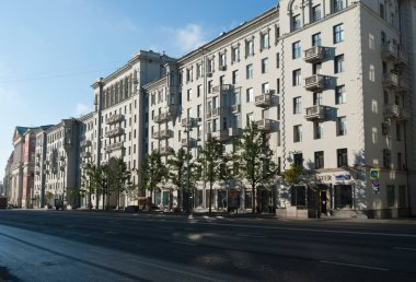 23 Eylül 2017, Moskova, Rusya Tverskaya Street sabahın erken saatlerinde Moskova'da