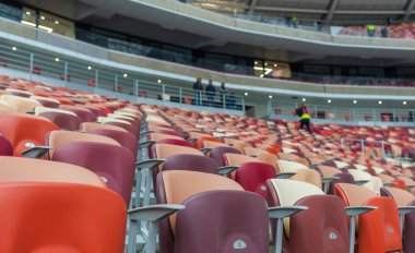 Çok renkli koltuklar Spor Stadyumu