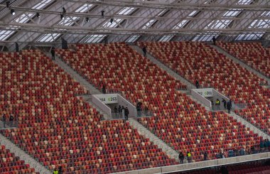 4 Kasım 2017 Moskova, Rusya. 2018 Dünya Kupası maçları düzenlendiği Moskova'da Lujniki Stadyumu standları