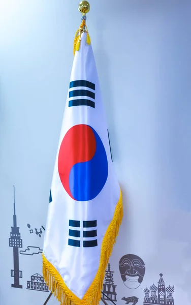 Dec 2017 Moskou Rusland Nationale Vlag Van Republiek Korea — Stockfoto