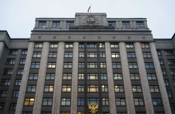 Enero 2018 Moscú Rusia Edificio Duma Estatal Asamblea Federal Federación —  Fotos de Stock