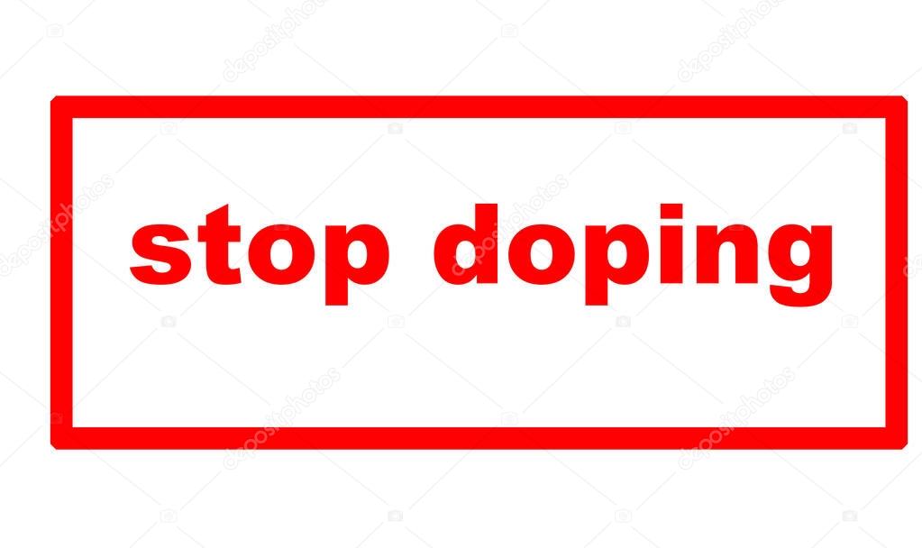 Caption Stop Doping on a sheet of white paper